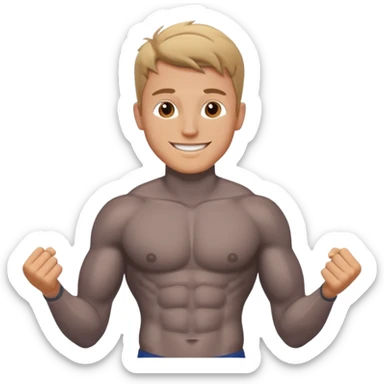 White guy 6 pack abs sticker