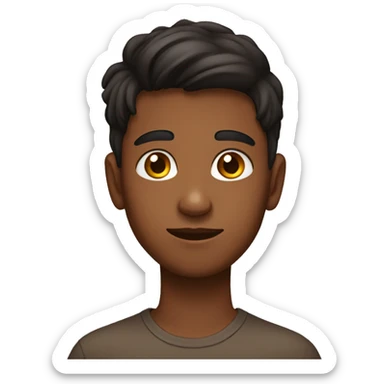 a boy from india of 15 years old with brown skin  sticker