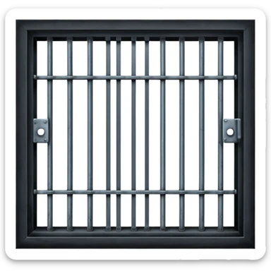 prison window with bars sticker