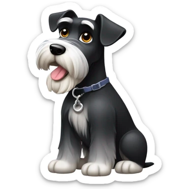 Perro snauzher color negro  sticker