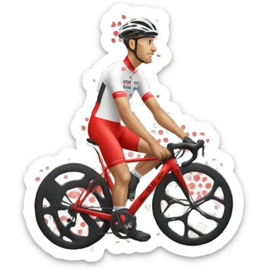 maillot cycliste blanc a pois rouges sticker