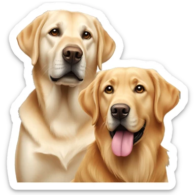 A labrador and a golden retriever  sticker