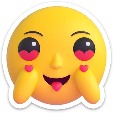yellow face with heart eyes sticker