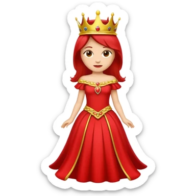 Emoji da Rainha Vermelha de corpo inteiro  sticker