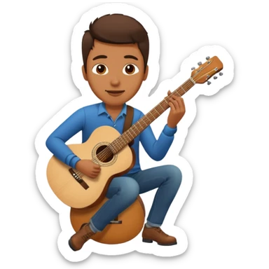 guitar player bold sticker