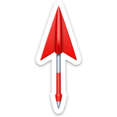 Une flèche de direction rouge qui pointe vers le haut à 90 degrée sticker