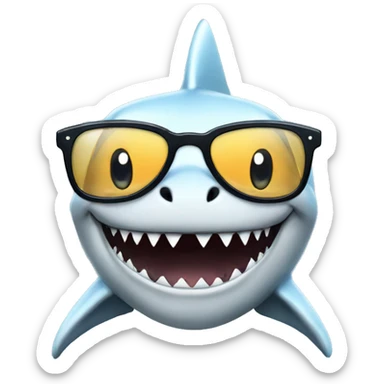 Shark with glasses sticker