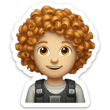 curly ginger with a joystick sticker