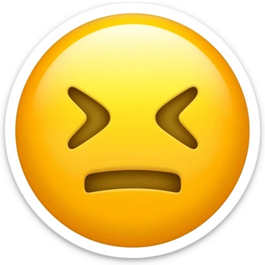 yellow default circle face with a chewing face expression (for an example, L L sticker