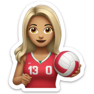 Passionate  Mexican girl volleyball player sticker