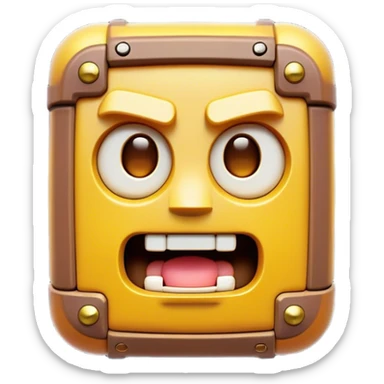 Clash of Clans aesthetic: Cinematic Playful Game Boy Portrait Emoji, rendered in a 3D vector-style similar to standard emojis with minimal shading and bold, simplified shapes. A compact, distinct form with signature details, softly glowing with a nostalgic gaming charm. Simplified yet unmistakably iconic, highly detailed and consistent, glowing with a soft radiance and high shine. Stylized with a touch of retro gaming magic and a soft glowing outline, capturing the essence of a beloved gaming relic with a friendly, playful manner! sticker