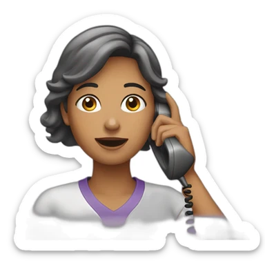 women phone call sticker