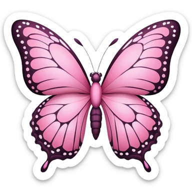 Un papillon rose sticker