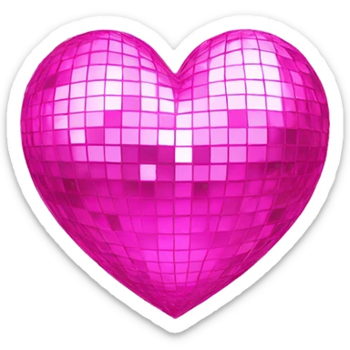 Pink disco ball heart sticker