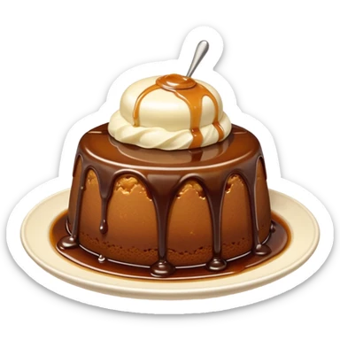Sticky toffee pudding vanilla ice cream  sticker