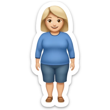 mujer mediana edad, gordita sonriente full body sticker
