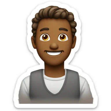 homme brun lunnette jeux souriant  sticker