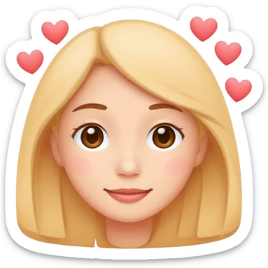 Soft love
Minimalist flat emoji face, warm gentle smile, visible soft blush, small floating hearts, romantic tender vibe, rounded vector style, transparent background sticker