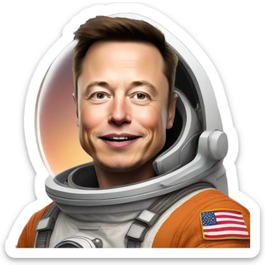 Elon musk as a astronaut sticker