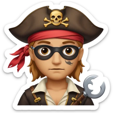 Pirata con un gráfico y un parche sticker