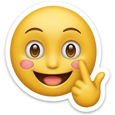emoji smiles while flipping off sticker
