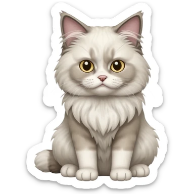 Angry Ragdoll cat sitting full body sticker