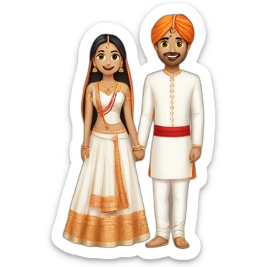 White couple Indian wedding  sticker
