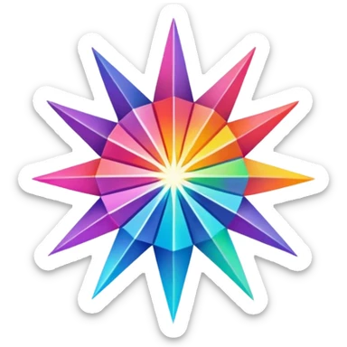 give me a 9 pointed star, multiple colors, very vibrant sticker