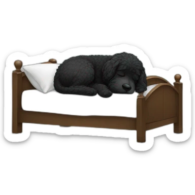 black doodle sleeping sticker