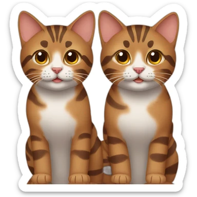 two brown tabby cats sticker