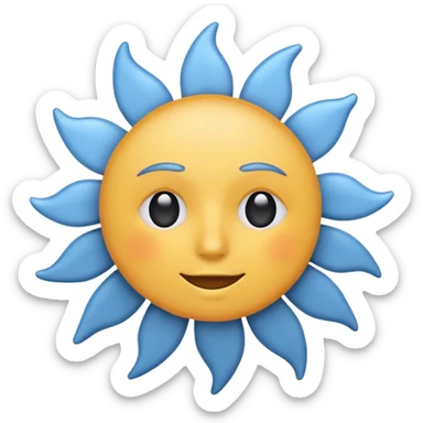 gray-blue sun emoji icon sticker