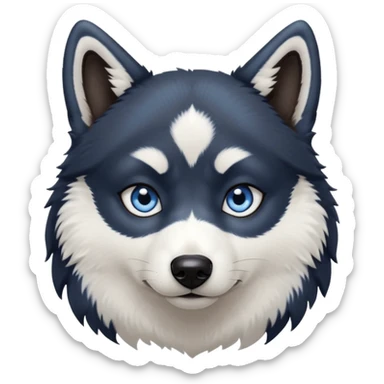 Dark black Husky with blue eyes with a very judgemental look on his face sticker