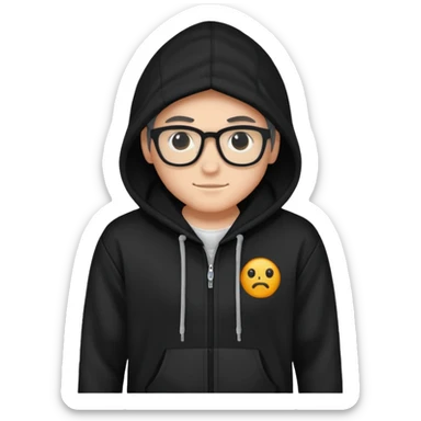 Hoodie with nerd-ish logo sticker