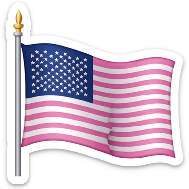 Drapeau Americain rose 100% sauf les etoile et les Bandes sticker