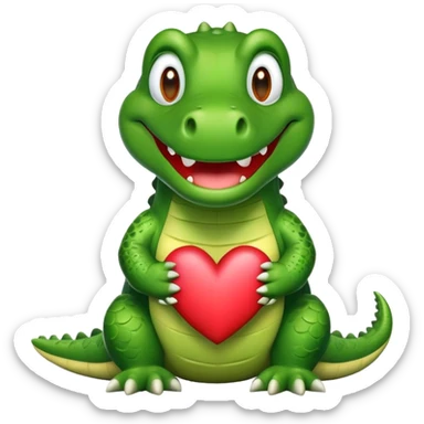 crocodile with heart eyes in love sticker