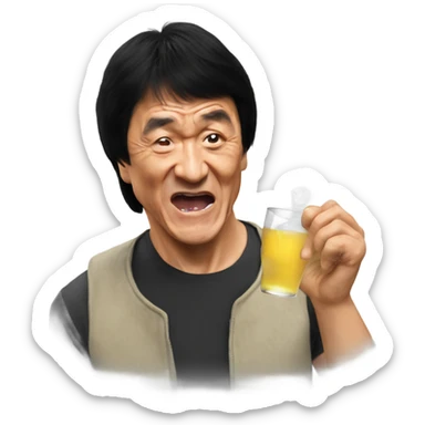 Jackie Chan tasting something sour sticker