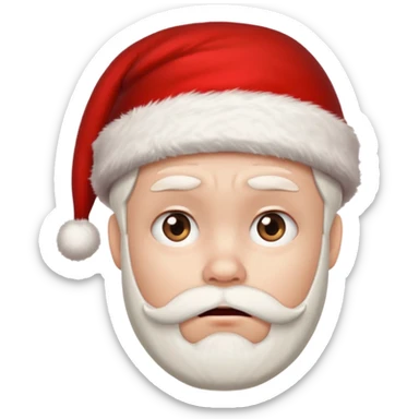 Fearful Face coupled with a Santa hat sticker