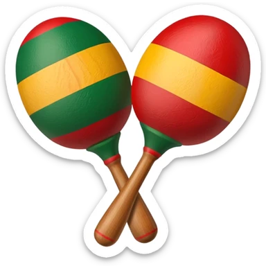 pair of Mexican maracas with red, green, and yellow patterns sticker