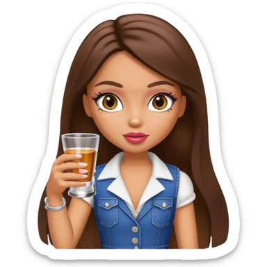 Bratz doll with a shot glass sticker