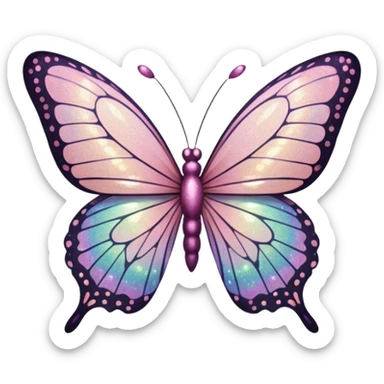 Light pink glitter butterfly emoji sticker