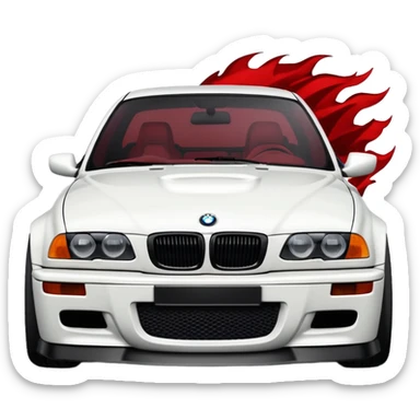 white bmw m3 e36 + Fuego oscuro sticker