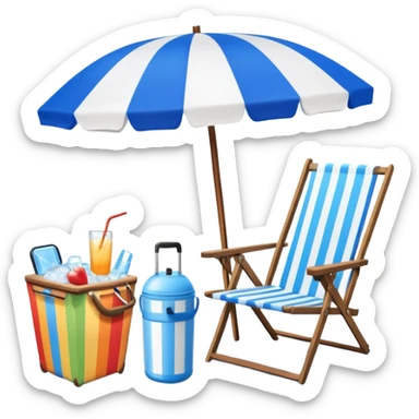 
beach vacation equipment sticker