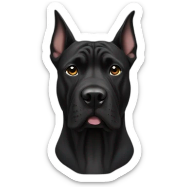 presa canario black dog with cropped ears sticker