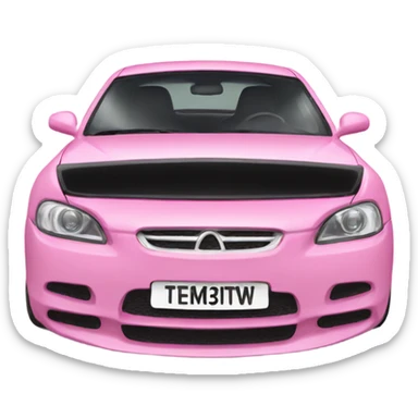 Pink registration plate sticker
