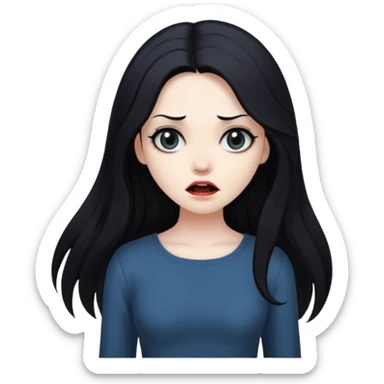 A realistic woman in horror, waist-length portrait sticker