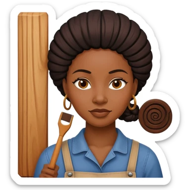 Wood Carving Craftsman black woman sticker