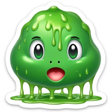 slimy green goo ball sticker