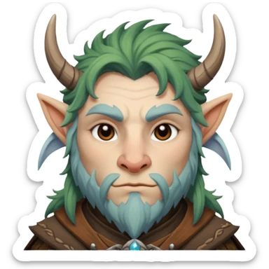 firbolg fantasy creature with gentle expression sticker