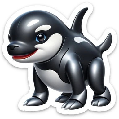 black tubby orca robodog sticker