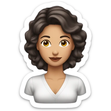 Mujer 30 anyos, morena pelo largo liso con pico de viuda sticker